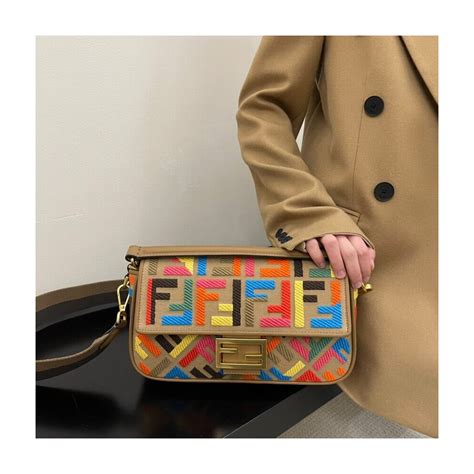 fendi multicolour fabric bag